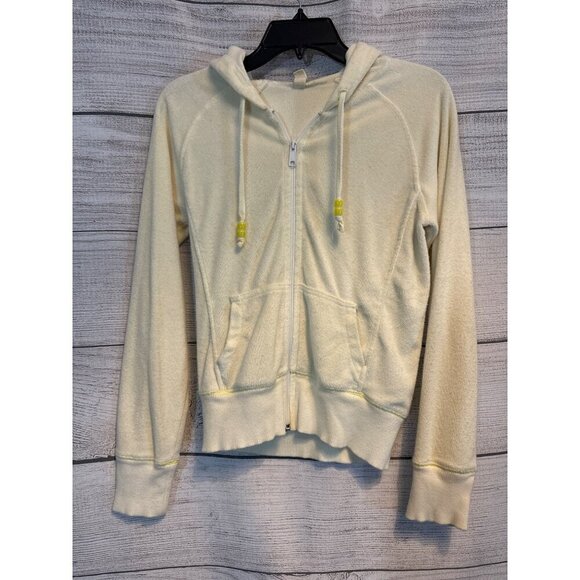 Old Navy Pale Yellow Terrycloth  Zip-Up Hoodie Size S - Picture 1 of 3